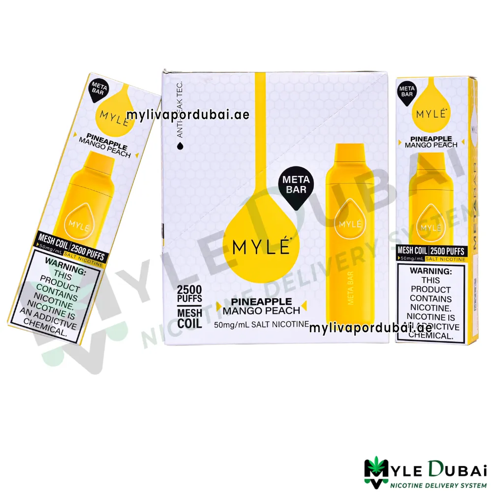 Myle Meta Bar Pineapple Mango Peach Disposable Device