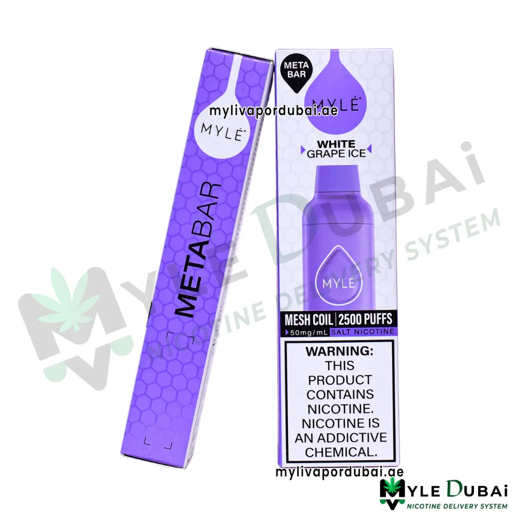 Myle Meta Bar White Grape Ice Disposable Device