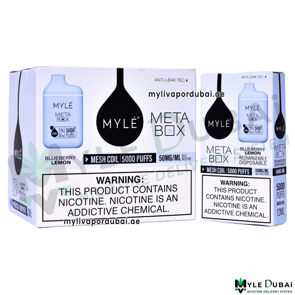 Myle Meta Box Blueberry Lemon Disposable Device
