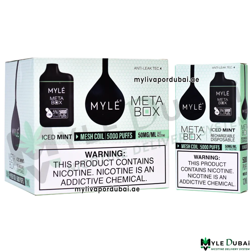 Myle Meta Box Iced Mint 20MG Disposable Device