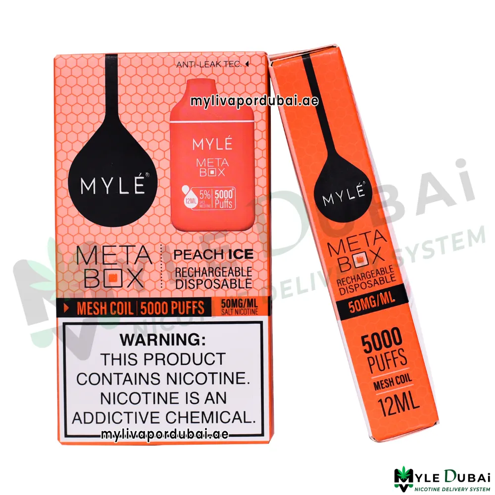 Myle Meta Box Peach Ice Disposable Device