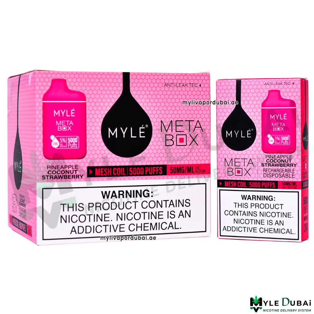 Myle Meta Box Pineapple Coconut Strawberry Disposable Device